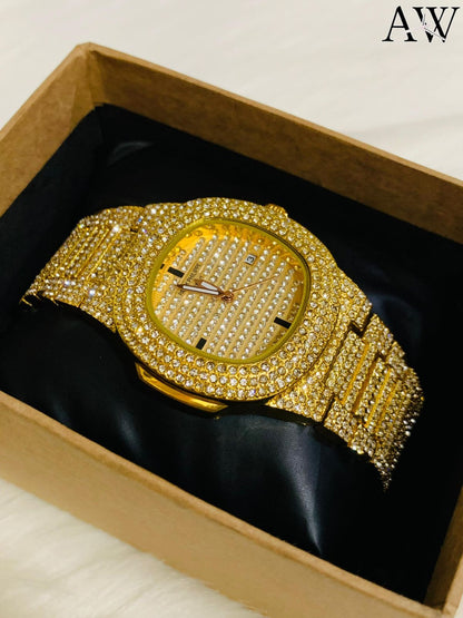 TST Gold Daimond Watch